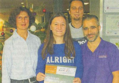 Mathematiker unter sich: Gudrun Temesvary, Katarina Kresovic, Christoph Schawinski, Abdullah Zeybek (v.l.) (Foto: Schule)